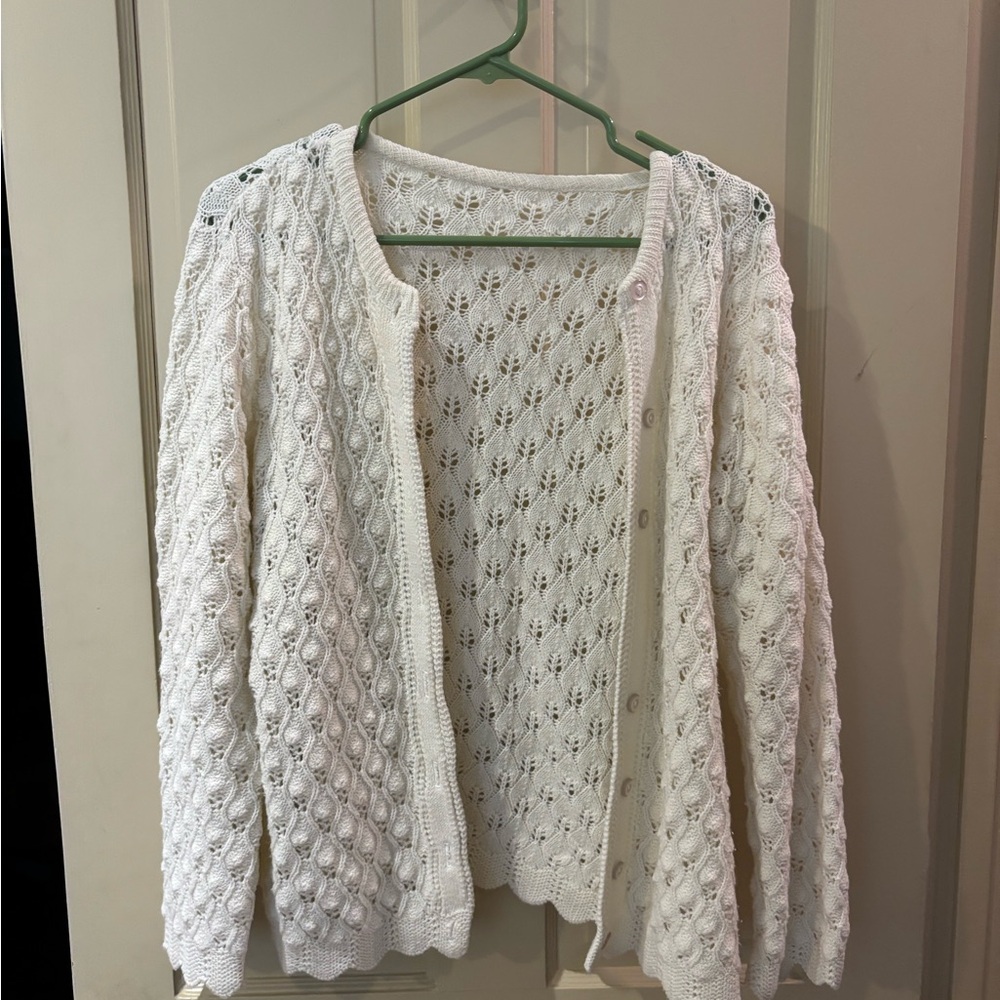 White Knit Cardigan